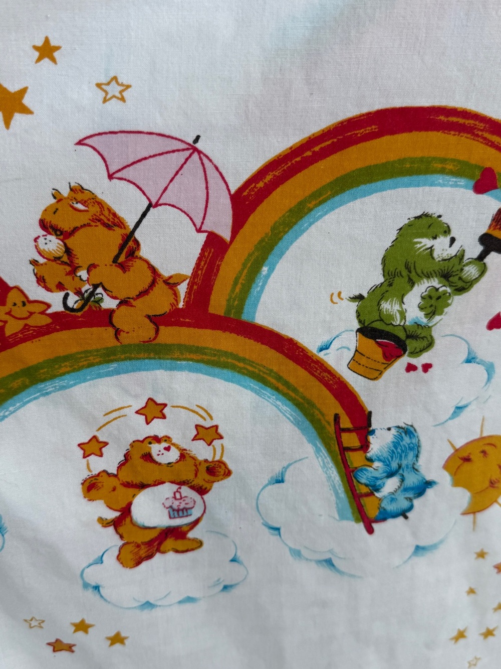 Vintage Care Bears single fitted sheet
1983